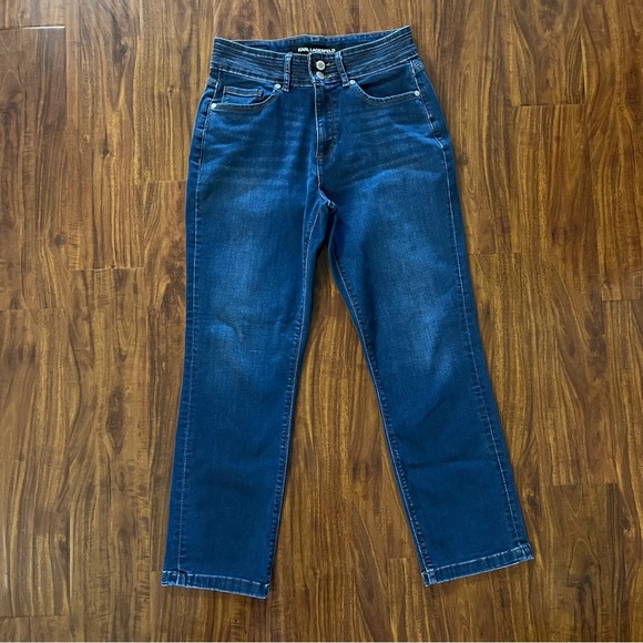 Karl Lagerfeld Paris Dark Wash Straight Leg Jeans size 6 - Picture 1 of 11